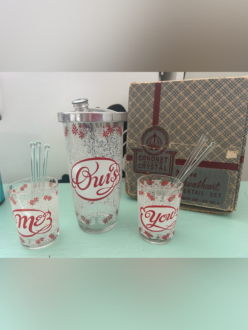 3 Piece Sweetheart Shaker Set in Original Box
